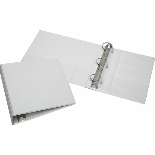 SKILCRAFT® Slant D-Ring View Binder - 2 1/2" Binder Capacity - Letter - 8 1/2" x 11" Sheet Size - Fastener(s): Slant D-Ring - Pocket(s): Inside Front & Back - Vinyl - White - Pocket, Clear Overlay, Spine, Heavy Duty, Tear Resistant, Crack Resistant, B