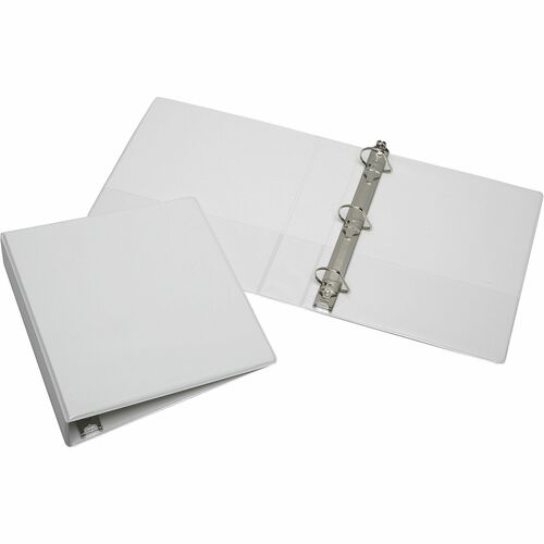 SKILCRAFT® Slant D-Ring View Binder - 1 1/2" Binder Capacity - Letter - 8 1/2" x 11" Sheet Size - Fastener(s): Slant D-Ring - Pocket(s): Inside Front & Back - Vinyl - White - Pocket, Clear Overlay, Spine, Heavy Duty, Tear Resistant, Crack Resistant, B