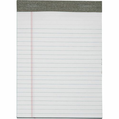 SKILCRAFT® Legal Ruled Writing Pads - 50 Sheets - Strip - 0.31" Ruled - Legal Ruled Margin - 16 lb Basis Weight - Junior - 5" x 8" Sheet Size - White Paper - Gray Binding - Perforated, Back Board - 1 Dozen