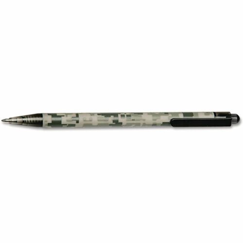 SKILCRAFT® ACU-500 Camouflage Ballpoint Pen - Retractable - Black Ink - Camouflage Barrel - 1 Dozen