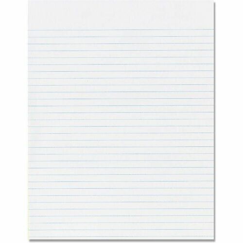 SKILCRAFT® Writing Pads - 100 Sheets - Glue - Narrow Ruled Margin - 16 lb Basis Weight - Letter - 8 1/2" x 11" Sheet Size - White Paper - Back Board - 1 Dozen