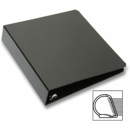 SKILCRAFT® D-ring EZ Clip Recycled Binder - 1" Binder Capacity - Letter - 8 1/2" x 11" Sheet Size - Fastener(s): Slant D-Ring - Chipboard, Paper - Black - Recycled - Recyclable, Sturdy, Warp Resistant, Scuff Resistant, Moisture Resistant, Textured, Re