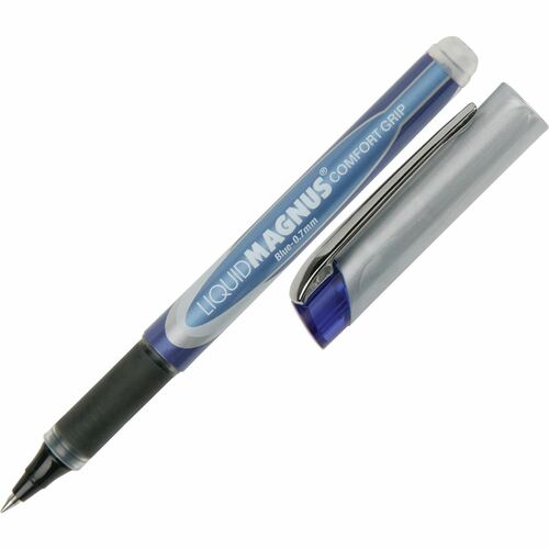 SKILCRAFT® Liquid Ink Rollerball Pens - Blue Ink - Liquid, Pigment-based - Writing - 4 / Pack
