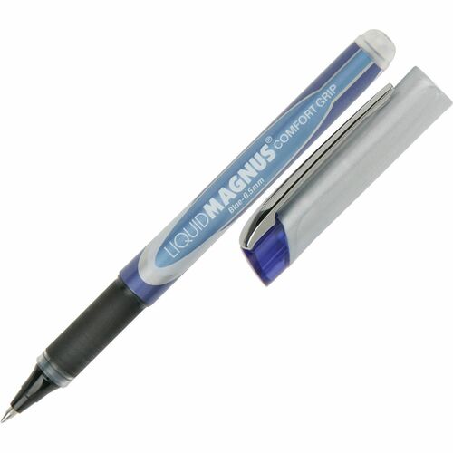 SKILCRAFT® Liquid Ink Rollerball Pens - Blue Ink - Liquid, Pigment-based - Writing - 4 / Pack