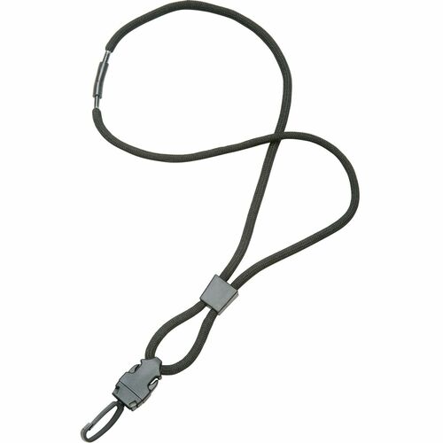 SKILCRAFT® Premium Neck Lanyard - Adjustable - Swivel Hook Attachment - Black - Polyester, Plastic - 1 Dozen