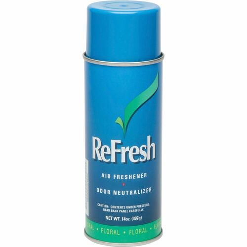 SKILCRAFT® ReFresh Aerosol Air Freshener - Aerosol - 14 fl oz (0.4 quart) - Floral - Odor Neutralizer, Ozone-safe - 1 Dozen