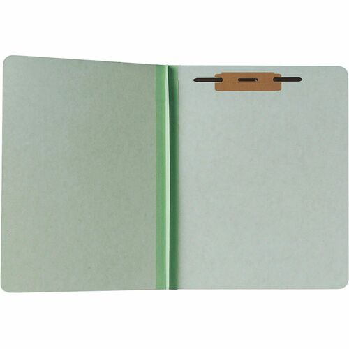 SKILCRAFT® Straight Tab Cut Letter Recycled Top Tab File Folder with Fastener - 1" Expansion - 1 x Prong Fastener(s) - Top Tab Location - Top Tab Position - Pressboard - Green - Heavy Duty, Tab, Gusset - 30% Recycled - 100 / Box