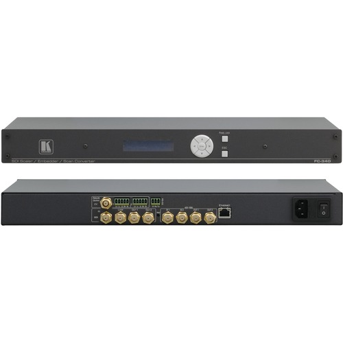 Kramer FC-340 3G HD-SDI Scaler/Embedder/Scan Converter - Functions: Video Scaling, Audio Embedding, Audio De-embedding, Video Conversion - 1920 x 1080 - NTSC, PAL - SDI - Network (RJ-45) - Audio Line In - Audio Line Out - Rack-mountable