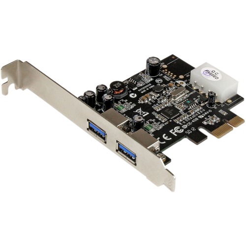 StarTech.com 2 Port PCI Express (PCIe) SuperSpeed USB 3.0 Card Adapter with UASP - 5Gbps - LP4 Power - Add 2 SuperSpeed USB 3.0 ports to your PCI Express-enabled PC - 2 Port PCI Express (PCIe) SuperSpeed USB 3.0 Card Adapter with UASP - LP4 Power - Dual P