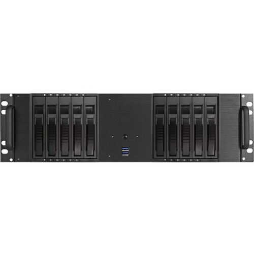 iStarUSA 3U Compact 10x 3.5" Bay Hotswap microATX Chassis - Rack-mountable - Black - Aluminum, Steel - 3U - 11 x Bay - 2 x 7.09" x Fan(s) Installed - 0 - ATX, Micro ATX Motherboard Supported - 3 x Fan(s) Supported - 10 x External 3.5" Bay - 1 x Internal 3