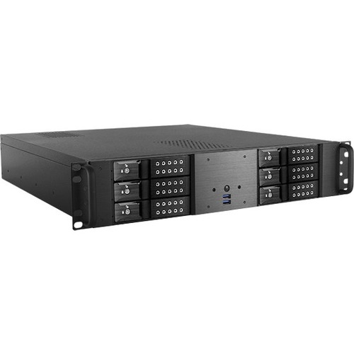 iStarUSA 2U Compact 6x 3.5" Bay Trayless Hotswap microATX Chassis - Rack-mountable - Black - Aluminum, Steel - 2U - 8 x Bay - 1 x 3.15" x Fan(s) Installed - 0 - Micro ATX, Mini ITX Motherboard Supported - 6 x External 3.5" Bay - 2 x Internal 2.5" Bay - 4x