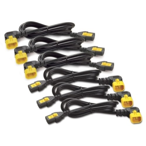 APC by Schneider Electric Power Cord Kit (6 EA), Locking, C13 to C14 (90 Degree), 1.8m - For PDU - Black - 5.91 ft Cord Length - 1