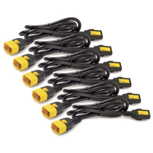 APC by Schneider Electric Power Cord Kit (6 EA), Locking, C13 to C14, 0.6m - For PDU - Black - 2 ft Cord Length - 1