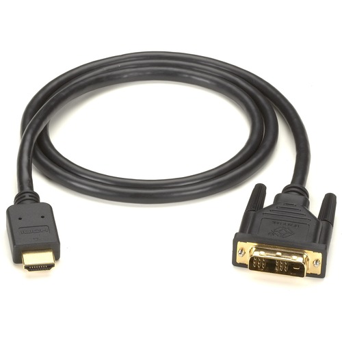 Black Box HDMI to DVI-D Cable - 3.28 ft DVI/HDMI A/V Cable for Digital TV, DVD, HDTV Set-top Boxes, Switch - First End: 1 x HDMI Digital Audio/Video - Male - Second End: 1 x DVI-D Digital Video - Male - Shielding - Gold Plated Connector - 28 AWG