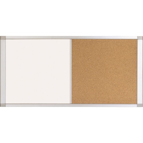 MasterVision MasterVision Ultra Dry-erase Cork Board Combo - 36" (3 ft) Width x 18" (1.5 ft) Height - White Cork Surface - Silver Aluminum Frame - Rectangle - 1 Each - Dry-Erase Boards - BVCXA10003700