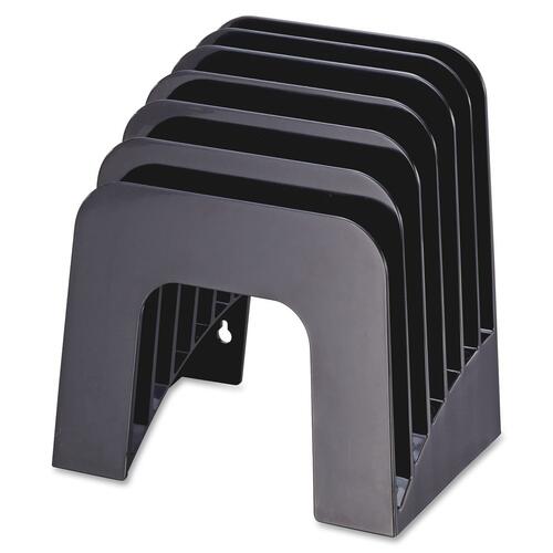 Officemate Heavy-duty Recycled Jumbo Incline Sorter - 6 Compartment(s) - 7.4" Height x 9.4" Width x 10.5" DepthDesktop, Counter - Durable, Heavy Duty - 30% Recycled - Black - Plastic - 1 Each