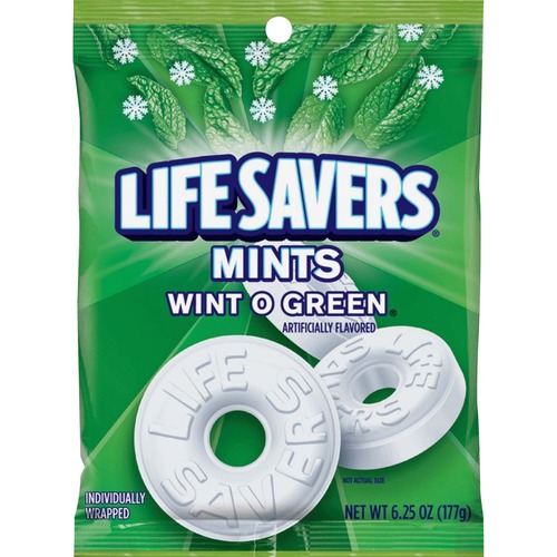 Wrigley Life Savers Mints Wint O Green Hard Candies - Wintergreen - Individually Wrapped - 150 g / Bag