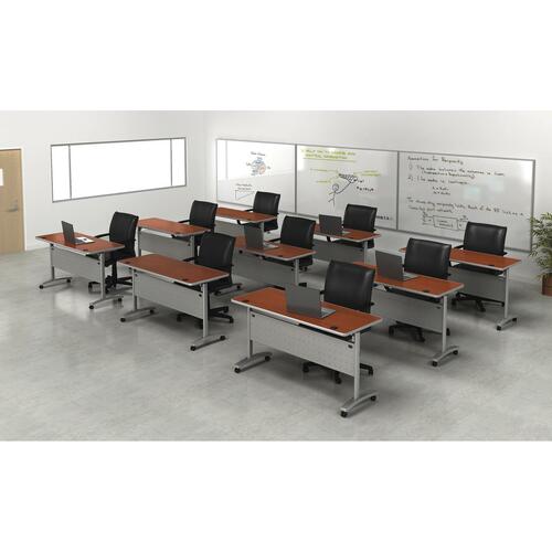 Star Tucana Training Table - Laminated Top - 1" Table Top Thickness - Figured Mahogany - Training Room Tables - HTWTULAYOUT1FM