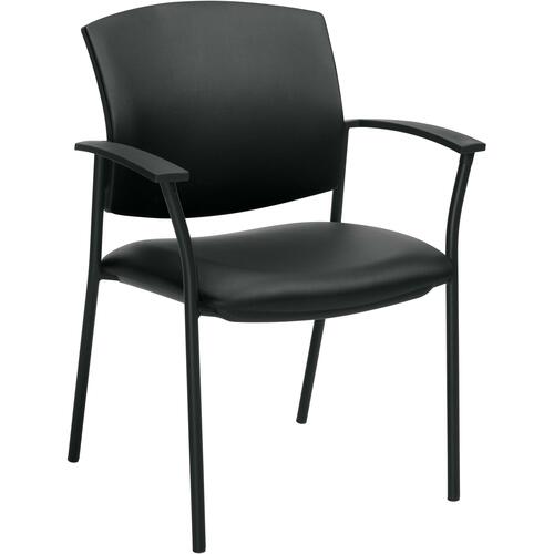 Global Ibex Guest Chair - Black Seat - Black Back - Black Steel Frame