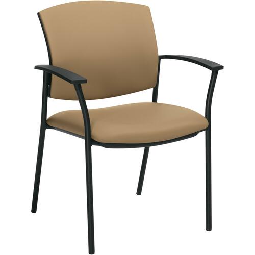 Global Ibex Guest Chair - Parchment Seat - Parchment Back - Black Steel Frame