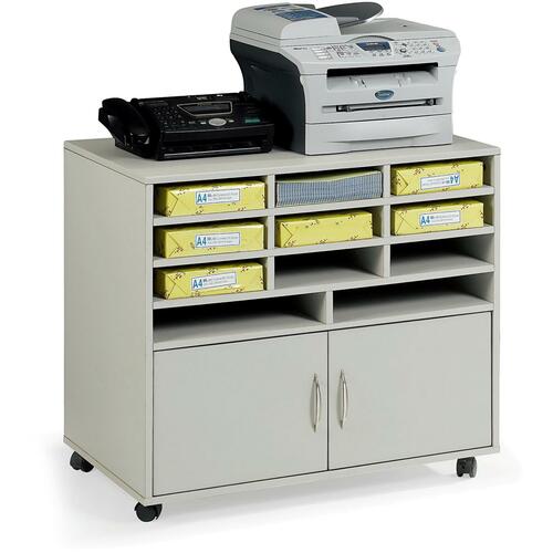 Star Subra Storage Cabinet - 32" x 20" x 29" - 90.72 kg Load Capacity - Locking Casters, Water Proof - Gray - Laminate - Polyvinyl Chloride (PVC) - Printer/Fax Machine Carts - STQSA843220GY