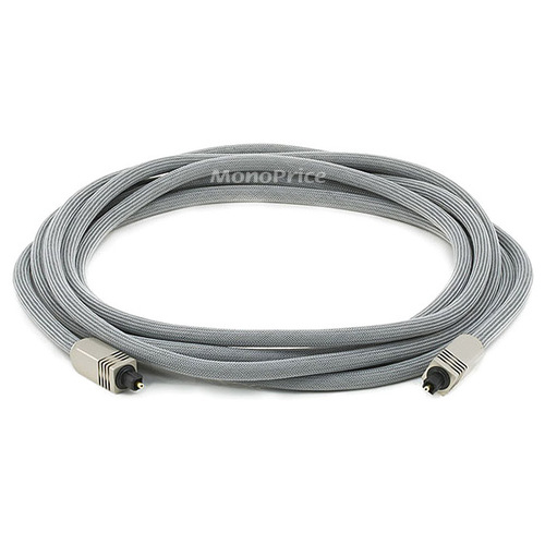 Monoprice 12ft Premium Optical Toslink Cable with Metal Fancy Connector - 12 ft Fiber Optic Audio Cable for Audio Device - First End: 1 x Toslink Digital Audio - Male - Second End: 1 x Toslink Digital Audio - Male