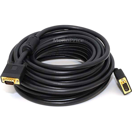 Monoprice VGA Video Cable - 35 ft VGA Video Cable for Video Device - First End: 1 x 15-pin DB-15 Video - Male - Second End: 1 x 15-pin DB-15 Video - Male - Shielding - Gold Plated Connector