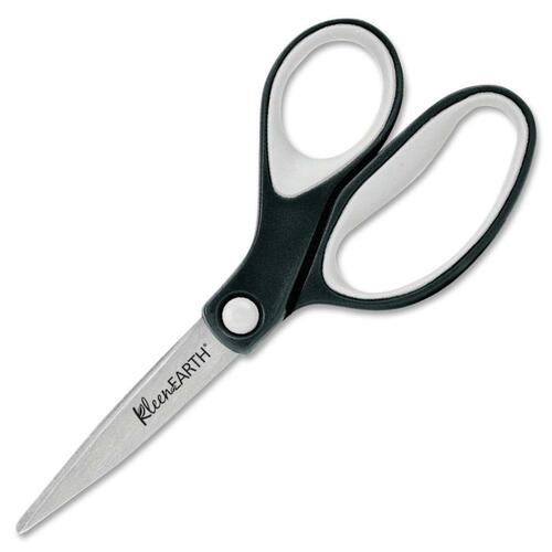 Westcott KleenEarth 7" Straight Soft Handle Scissors - Black - 7" (177.80 mm) Overall Length - Left/Right - Stainless Steel - Straight Tip - Black - 1 Each - Scissors - ACM15587