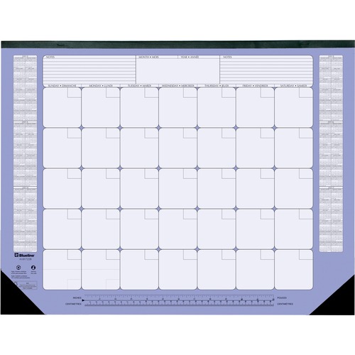Blueline Monthly Perpetual (22" x 17") - 22" x 17" Sheet Size - Desk Pad - Reinforced - 1 Each - Calendar Desk Pads - BLIA181722B