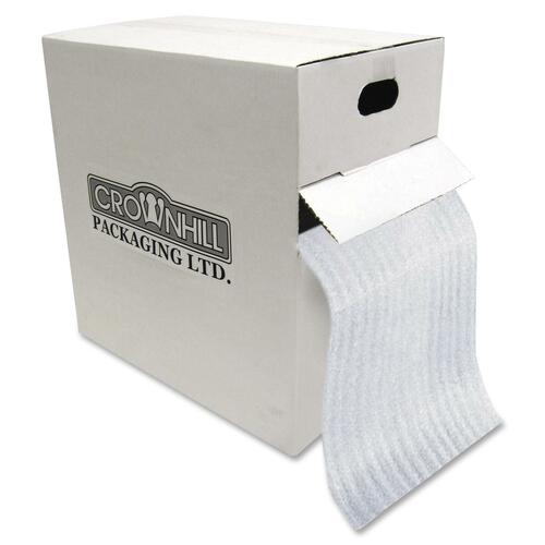 Crownhill Packing Foam - 12" (304.80 mm) Width x 175 ft (53340 mm) Length - 125 mil (3.2 mm) Thickness - Lightweight, Perforated - Polyethylene - White - Foam Wraps - CWH85175