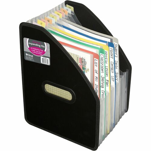 C-Line 13-Pocket Vertical Expanding File - Black, 10-Inch Expansion, 1/EA, 58810