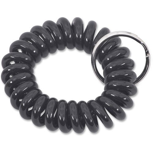 Merangue Key Ring Coil Wrist Bands - Plastic - 1 / Pack - Black = MGE1008303100