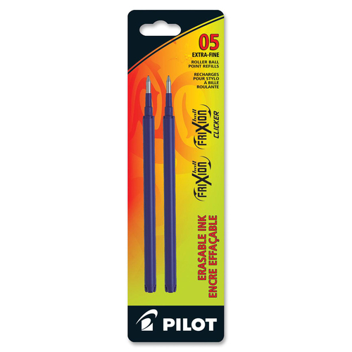 Pilot FriXion Gel Ink Pen Refills - 0.50 mm, Fine Point - Blue Ink - Erasable - 2 / Pack