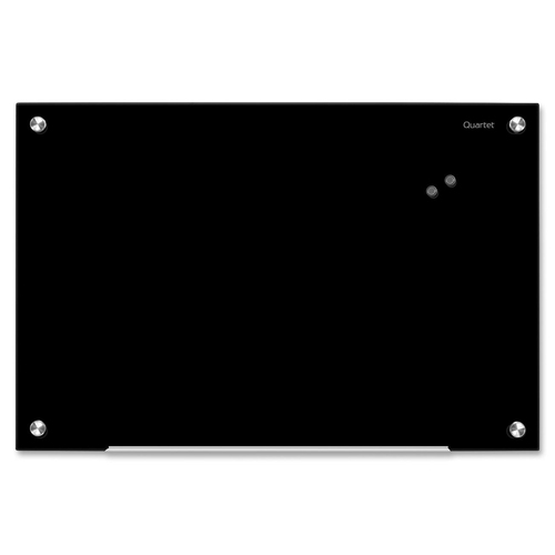 Quartet Infinity Magnetic Glass Dry-Erase Board, Black, 4' x 3' - 36" (914.40 mm) Height x 48" (1219.20 mm) Width - Black Glass Surface - Magnetic, Non-porous, Ghost Resistant, Stain Resistant - 1 Each