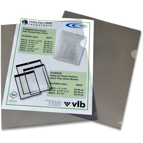 Filemode Letter Report Cover - 8 1/2" x 11" - Polypropylene - Smoke - 10 / Pack - Report Covers - VLB60270