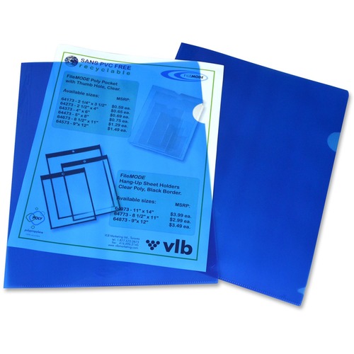 Filemode Letter Report Cover - 8 1/2" x 11" - Polypropylene - Blue - 10 / Pack