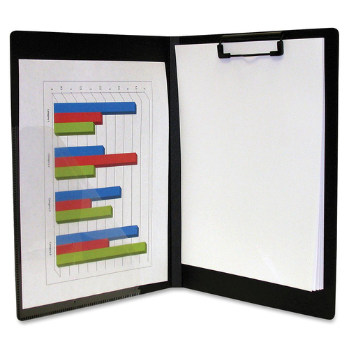 Duraply Folding Clipboard - 8 1/2" x 11" - Polypropylene - Black - 1 Each - Clipboards - VLB98985