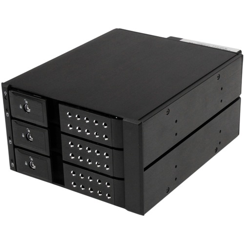 StarTech.com 3 Bay Aluminum Trayless Hot Swap Mobile Rack Backplane for 3.5in SAS II/SATA III - 6 Gbps HDD - Easily connect and hot swap up to three 3.5" SATA/SAS hard drives from two 5.25" bays - SATA Backplane - Hot Swap Bay - Trayless SATA Mobile Rack 