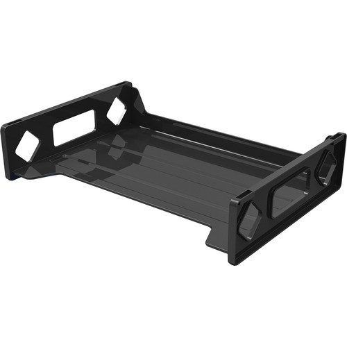 Deflecto Sustainable Office Stackable Desk Tray - 2.8" Height x 13" Width x 9" Depth - Desktop - Durable, Stackable - 30% - Black - Plastic - 1 Each