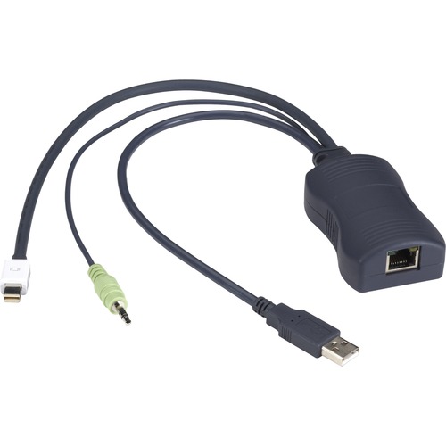 Black Box Series Server Access Module - Mini DisplayPort, USB, Audio, CATx - KVM Cable for KVM Switch, Network Device - First End: 1 x RJ-45 Network - Female - Second End: 1 x 4-pin USB Type A - Male, 1 x Mini DisplayPort Digital Audio/Video - Male, 1 x M