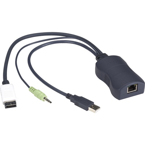 Black Box Series Server Access Module - DisplayPort, USB, and Audio, CATx - KVM Cable for Server, Computer, KVM Switch, Audio/Video Device - First End: 1 x DisplayPort Digital Audio/Video - Male, 1 x USB Type A - Male, 1 x Mini-phone Audio - Male - Second