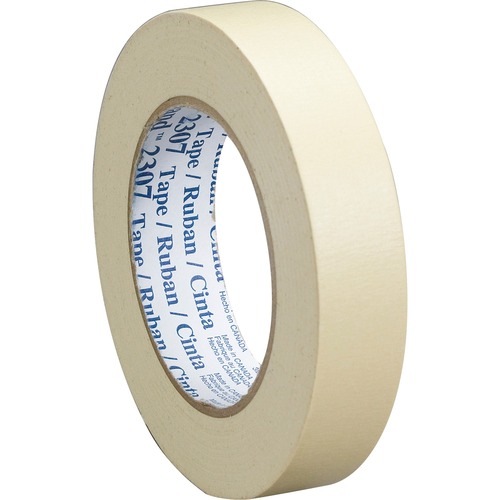 3M 2307 General Purpose Masking Tape Rolls - 60 yd Length x 1.42" Width x 5.2 mil Thickness - 3" Core - Tan - Rubber - Crepe Paper Backing - Curl Resistant, Bleed Resistant, Tear Resistant - For General Purpose, Holding, Bundling, Sealing, Reinforcing, Id