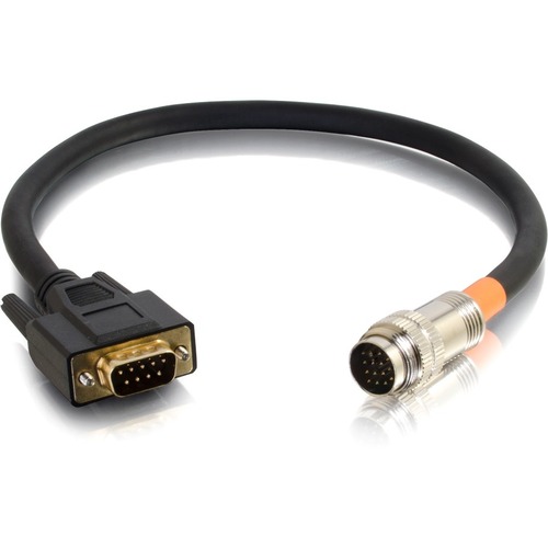 C2G 1.5ft RapidRun DB9 RS232 Serial Flying Lead - 1.50 ft Proprietary/Serial Data Transfer Cable for Monitor, Projector - First End: 1 x 9-pin DB-9 RS-232 Serial - Male - Second End: 1 x 15-pin Proprietary Connector Audio/Video - Male - Black