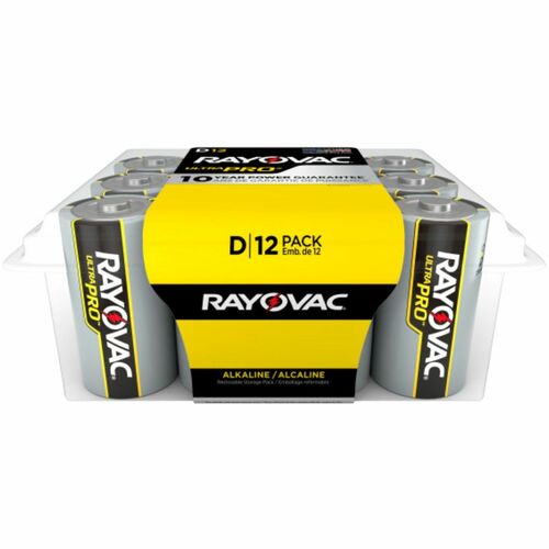 Rayovac Ultra Pro Alkaline D Batteries - For Multipurpose - D - 1.5 V DC - 12 / Pack