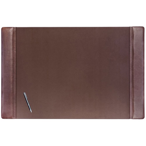 Dacasso Leather Desk Pad - Rectangular - 38" Width x 24" Depth - Velveteen - Leatherette - Chocolate Brown