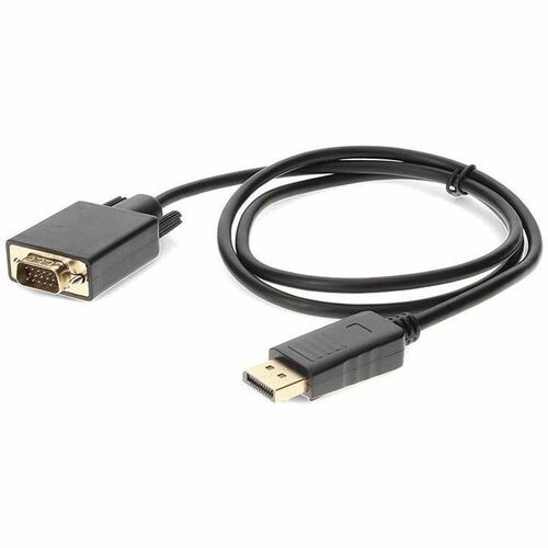AddOn 3ft (1M) Displayport to VGA Black Adapter - M/M - 3 ft DisplayPort/VGA Video Cable for Video Device - First End: DisplayPort Digital Audio/Video - Male - Second End: 15-pin HD-15 - Male - Black