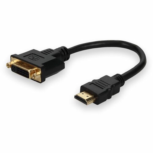 AddOn Bulk 5 Pack HDMI to DVI-D Adapter Cable - M/F - 8" DVI/HDMI A/V Cable for Audio/Video Device - First End: 1 x HDMI Digital Audio/Video - Male - Second End: 1 x 25-pin DVI-D Digital Video - Female - Black - 5