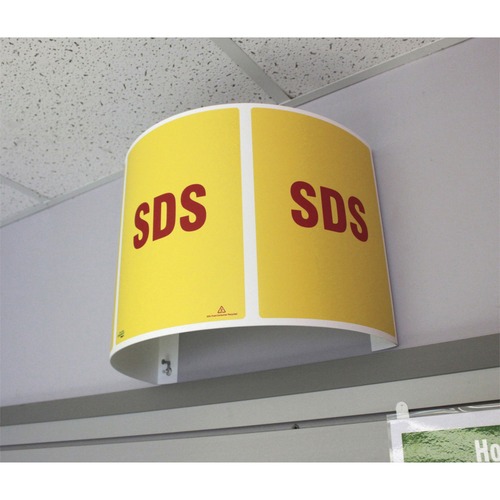 Impact 180 Degree Projection Sign - English - Print/Message "SDS" - 16" Width x 12" Height x 9.3" Depth - Plastic - Red, Yellow - 1 Each
