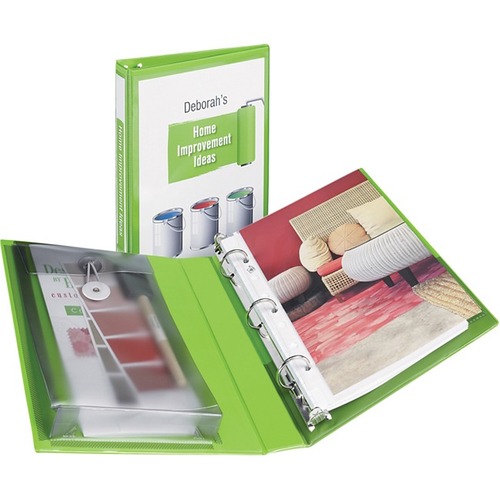 Avery® Protect & Store Ring Binder - 5 1/2" x 8 1/2" Sheet Size - Round Ring Fastener(s) - 1 Internal Pocket(s) - Green - Water Resistant, Clasp Closure