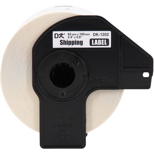 Brother DK Shipping Labels - 4" x 2 2/5" Length - White - Paper - 300 / Roll - 1 Roll = BRTDK1202